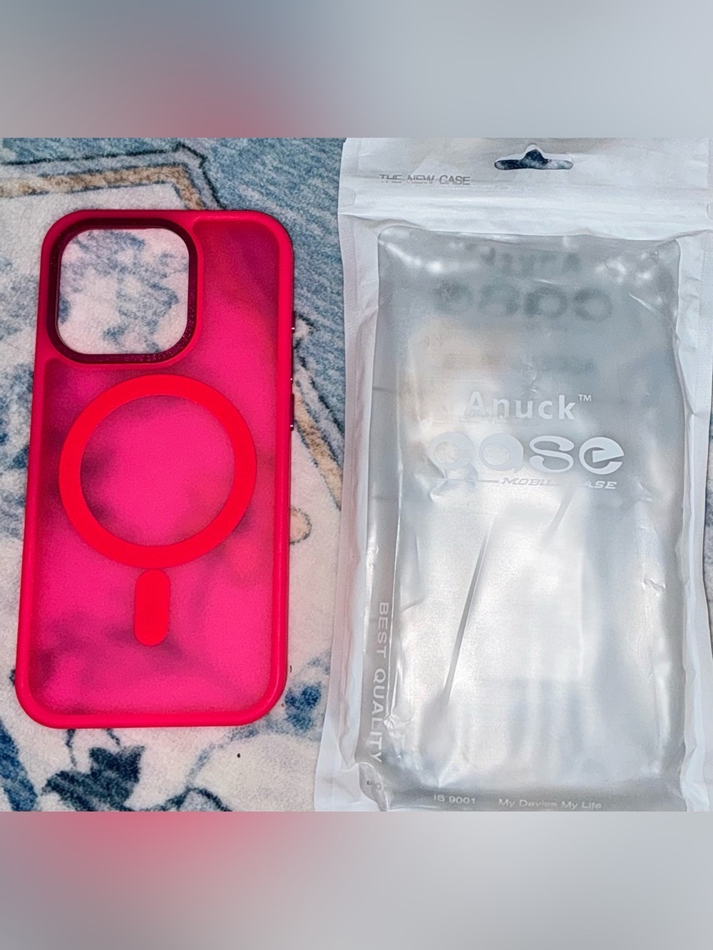 Hot Pink Magnetic Ring Phone Case - Compatible with I Phone 15 Pro